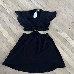 H&M Black Ribbed Knit Dress